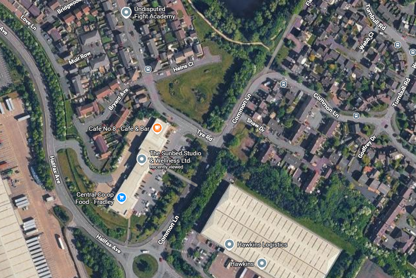 Map showing the location of the studio